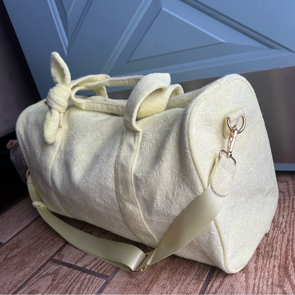Stoney Clover x Target Yellow Terry Cloth Embossed Palm Tree Duffle Bag Beach - Picture 4 of 11